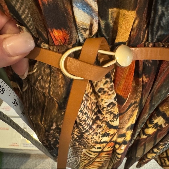 Calvin Klein Reptile Snake Animal Print Multi Color Sleeveless Dress size 12 - Picture 10 of 11